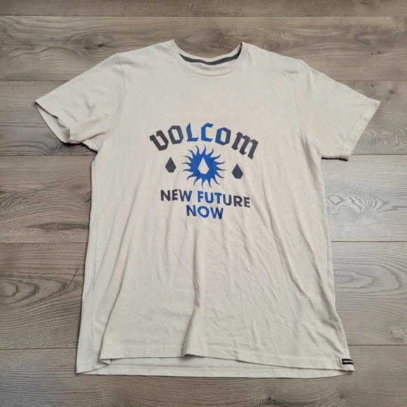 Volcom Other - Volcom Shirt Mens Medium Beige Skater Surf Beach Hip Hop Crewneck Graphic Tee